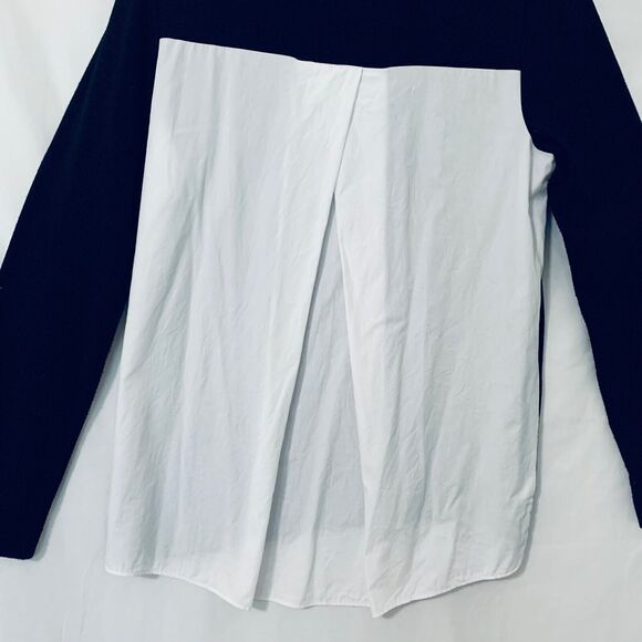 Loft Tunic Women Size Small Black White Colorblock Round Neck Hi Lo Comfy Casual - Picture 5 of 5